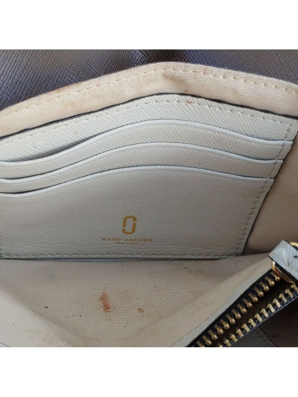 Marc Jacobs Tan and Brown Saffiano Leather Fold Clutch Wallet - Picture 13 of 17